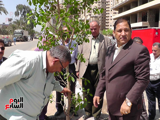  أحمد ضيف صقر محافظ الغربية يشارك حملة حلوة يا بلدى بزراعة الأشجار (4)