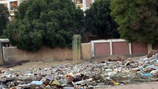 أولياء أمور يشكون تراكم القمامة بجوار مجمع مدارس الخطارة بقنا (2)