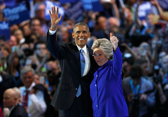 0-(3)أوباما يؤيد هيلارى كلينتون ويطالب الديمقراطيين بالدفع بها إلى رئاسة أمريكا