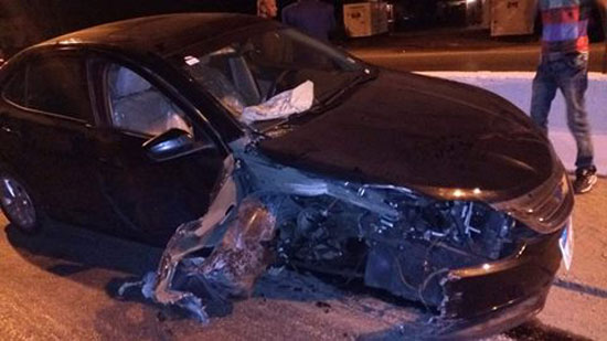 سيارة أحمد شيبة بعد الحادث  (1)