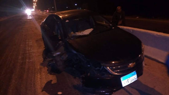 سيارة أحمد شيبة بعد الحادث  (2)