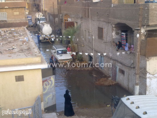 جانب من غرق منازل بركة الدماس بمياه الصرف -اليوم السابع -8 -2015