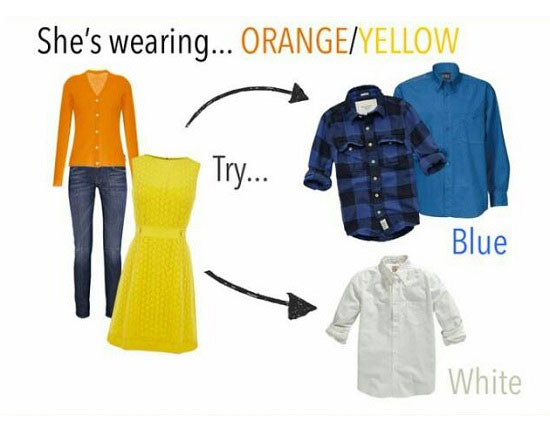 عندما ترتدين البرتقالى أو الأصفر يمكن هو أن يختار الأزرق والأبيض -اليوم السابع -8 -2015