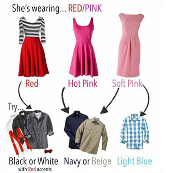 مع الأحمر أو الوردى بدرجاتهم يمكن أن يرتدى الأبيض أو الأسود أو الكحلى  -اليوم السابع -8 -2015