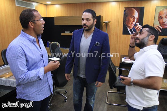 رامى عياش وشقيقه شادى مع رئيس التحرير -اليوم السابع -8 -2015