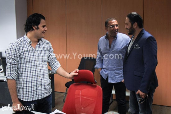 	رامى عياش مع رئيس التحرير والزميل محمود سعد -اليوم السابع -8 -2015