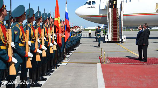 	مراسم استقبال الرئيس السيسى فى روسيا -اليوم السابع -8 -2015