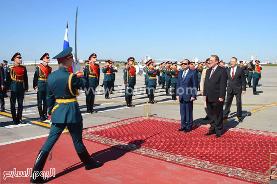 	استقبال الرئيس السيسى فى روسيا -اليوم السابع -8 -2015