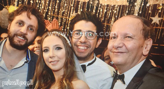  الفنان هشام ماجد مع العروسين أيمن ومريم -اليوم السابع -8 -2015
