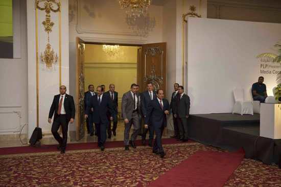 الرئيس عبد الفتاح السيسى خلال حضوره نموذج المحاكاة (1)