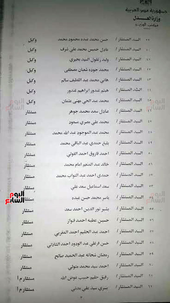 وزير العدل يعتمد حركة التفتيش لهيئة قضايا الدولة (1)