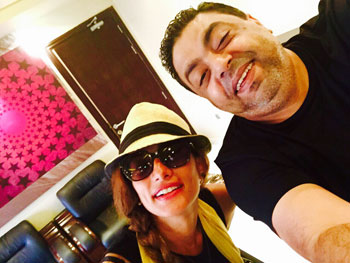 زينة مع محمود شميس لحظة توقيع المسلسل -اليوم السابع -9 -2015