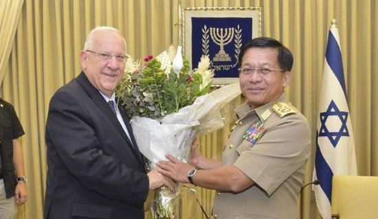 الرئيس الاسرائيلى مع رئيس اركان بورما -اليوم السابع -9 -2015