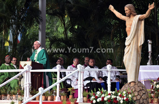 البابا فرانسيس خلال قداس ساحة الثورة فى كوبا -اليوم السابع -9 -2015