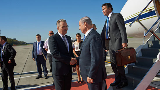 نتانياهو عقب وصوله موسكو -اليوم السابع -9 -2015