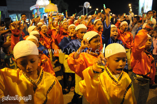 الأطفال خلال مهرجان العيد فى أتيشة. -اليوم السابع -9 -2015
