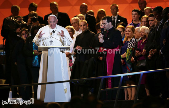  البابا فرانسيس يلقى كلمة أمام الحشود   -اليوم السابع -9 -2015