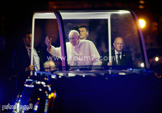 البابا يغادر المؤتمر  -اليوم السابع -9 -2015