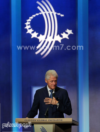 	الرئيس الأمريكى الأسبق بيل كلينتون خلال خطاب افتتاح مبادرة كلينتون العالمية 