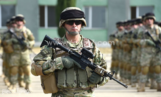 	الجنود الجورجيون خلال الاستعدادات قبل السفر إلى أفغانستان -اليوم السابع -9 -2015