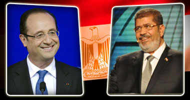 الرئيس هولاند لـ الرئيس محمد مرسى الانتخابك علامة بارزة على مواصلة عملية الانتقال