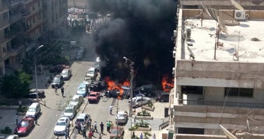 اثار حادث استهداف موكب النائب العام صباح اليوم