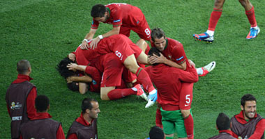 فرحة المنتخب البرتغالى بالصعود