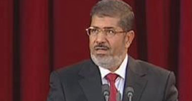 الرئيس محمد مرسى أثناء القاء كلمته