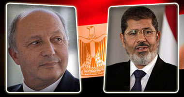 الرئيس محمد مرسى ولوران فابيوس