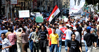 جانب من الاحتجاجات بميدان التحرير اليوم