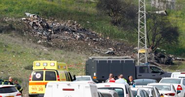 ننشر صور سقوط طائرة إسرائيلية من طراز "إف 16" على الحدود السورية