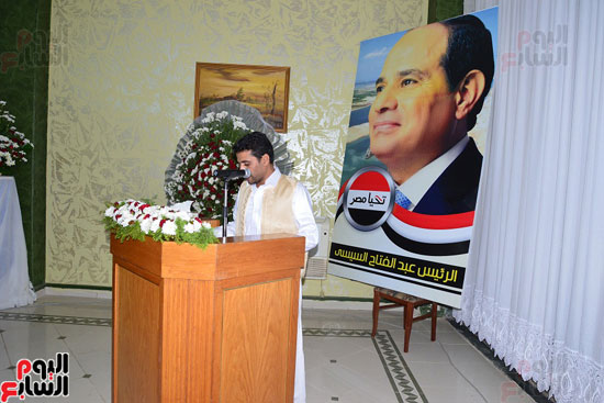  الشيخ سعد أبو شيته رئيس مجلس عمد ومشايخ مطروح خلال كلمته بالاحتفال