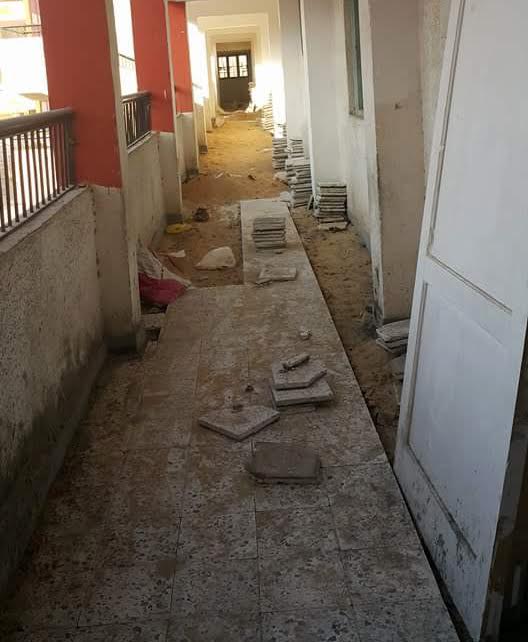أعمال الصيانة فى مدرسة اليرموك