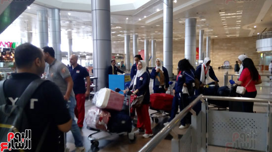  بعثنة منتخب السيدات للكرة الطائرة بعد عودته الى القاهرة 