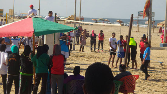 جانب من المهرجان على شاطئ بورسعيد