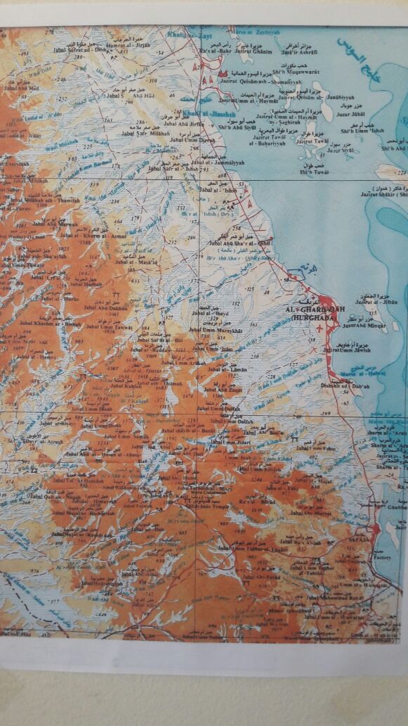 خريطة توضيحة لمخرات السيول شمال البحر الاحمر