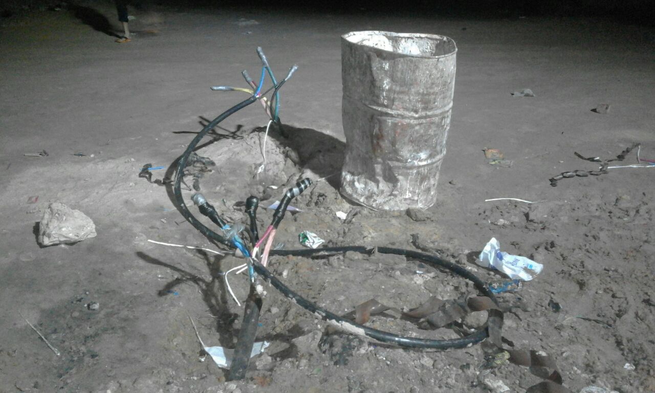 الكابل الكهربائى بعد اعمال الصيانة الغير أمنة