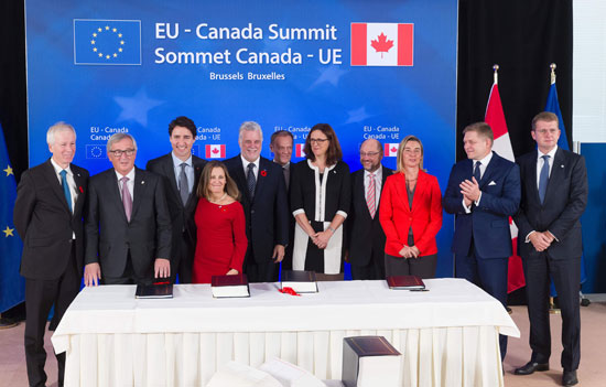 الاتحاد الأوروبى وكندا يوقعان اتفاق "سيتا" التجاري
