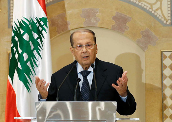 الرئيس اللبنانى ميشيل عون فى خطابه أمام البرلمان