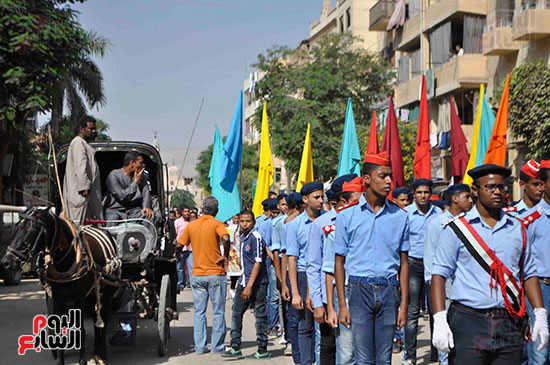 جانب من فعاليات مسيرة طلاب المدارس بشوارع محافظة الاقصر