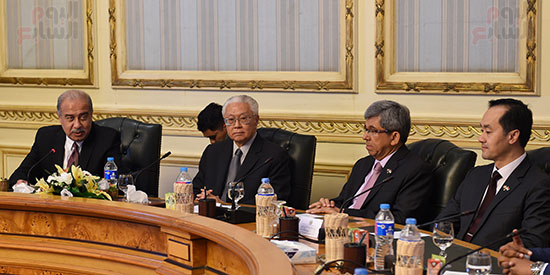 	 شريف إسماعيل يقدم الرئيس السنغافورى للوزراء