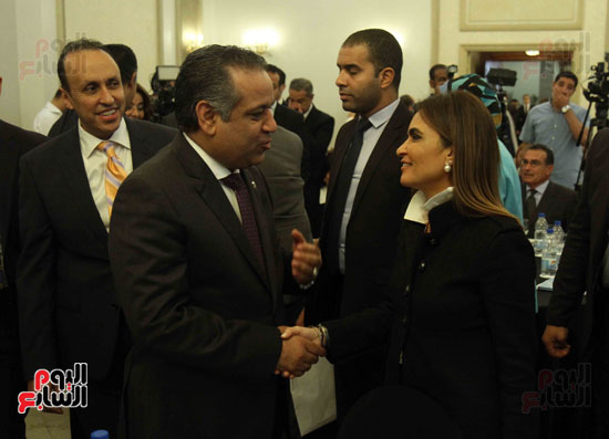  وزير التعاون سحر نصر أثناء حضورها لمؤتمر تحيا مصر