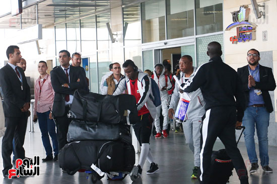 وصول لاعبى منتخب غانا لمطار برج العرب الدولى