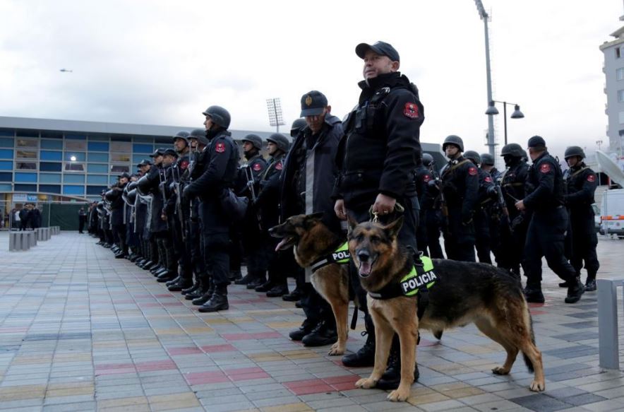 الكلاب البوليسية مع قوات الشرطة