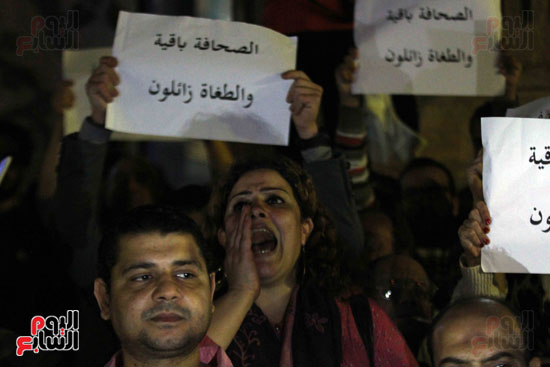 مظاهرة للصفيين أمام النقابة اعتراضا على حبس النقيب
