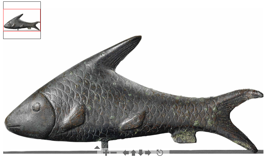 تمثال برونزية من السمك