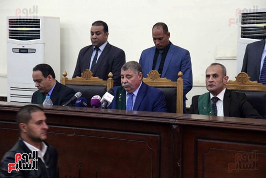  هيئة المحكمة أثناء محاكمة حبيب العادلى
