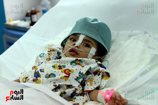 أحد الأطفال المرضى فى مستشفى أبو الريش