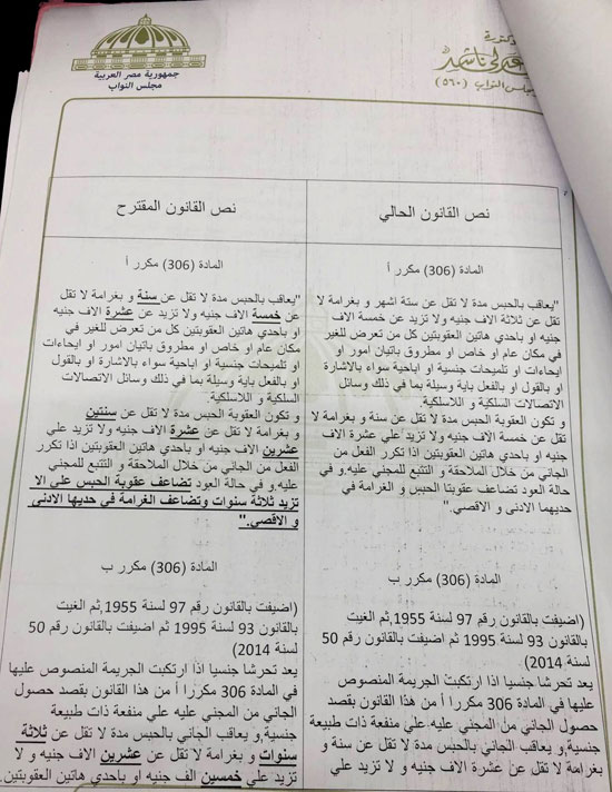 مشروع قانون جديد للتحرش (1)