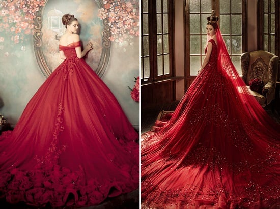 فستان زفافك باللون الأحمر 